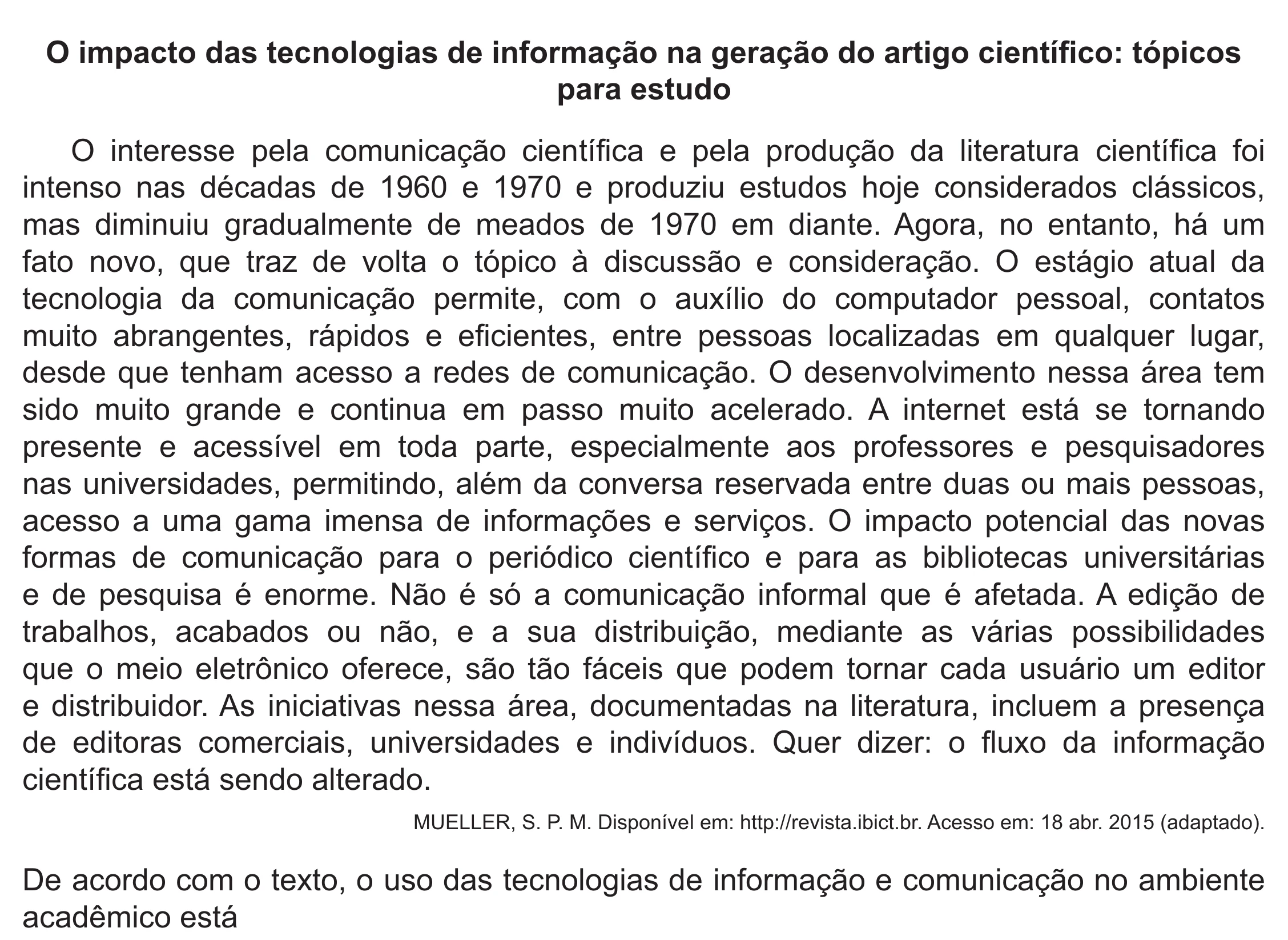 Enunciado original completo da questão 44 do ENEM 2021 - 1º Dia – Caderno 2 – Amarelo (Ampliada) – Reaplicação/PPL/Segunda Oportunidade, página 40.