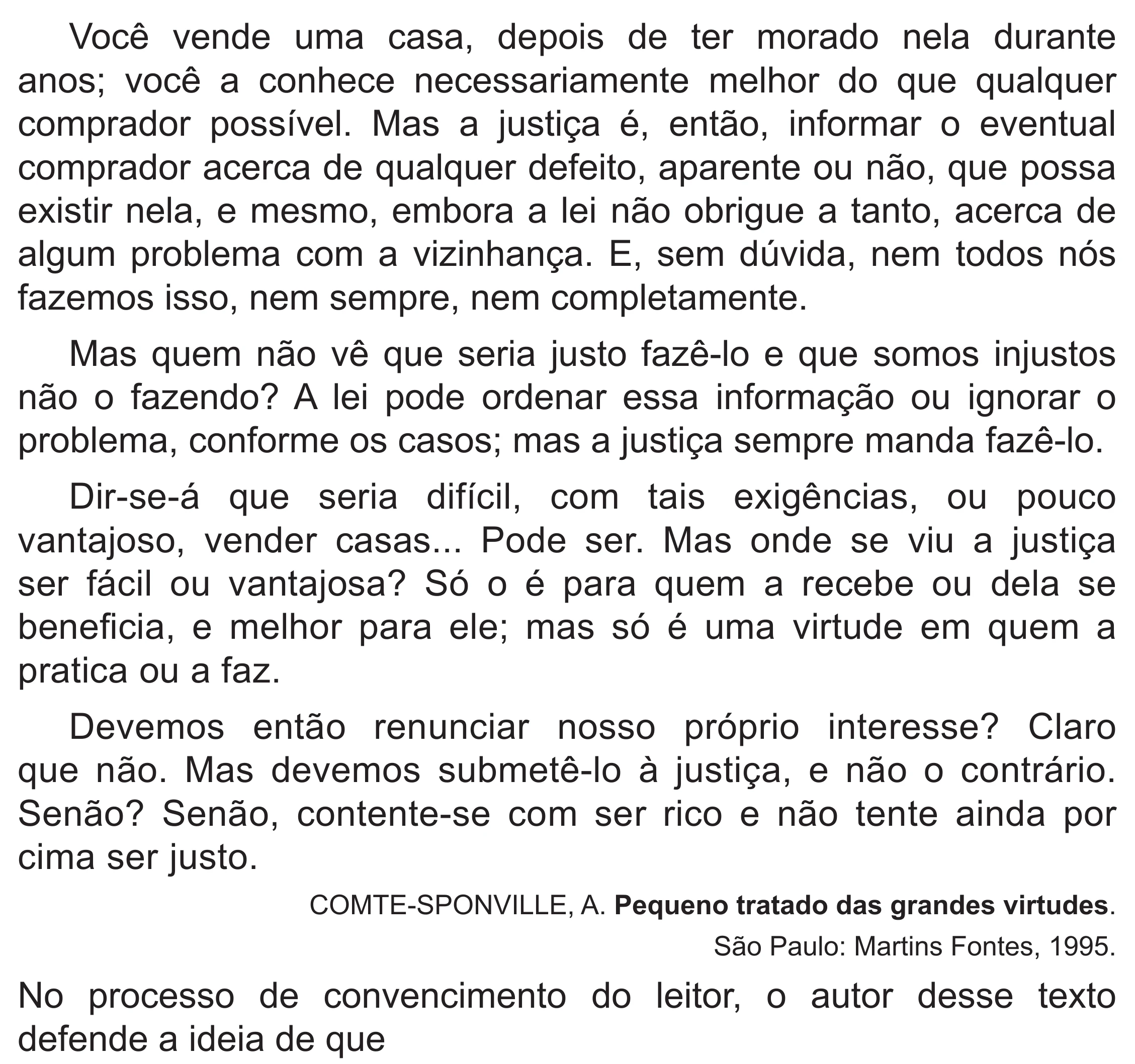 Enunciado original completo da questão 43 do ENEM 2019 - 1º Dia – Caderno 1 – Azul (Superampliada) – Reaplicação/PPL, página 47.