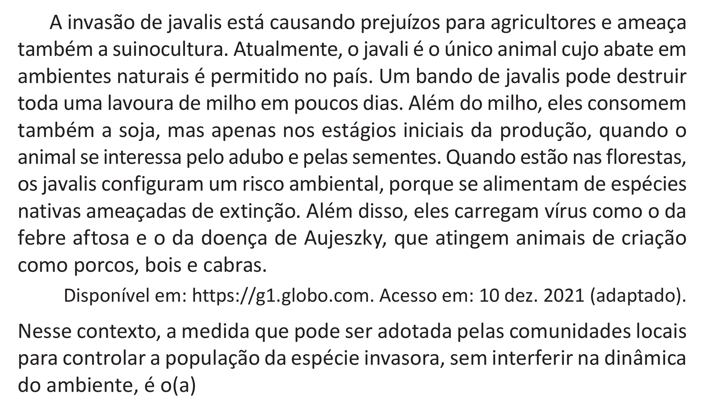 Enunciado original completo da questão 93 do ENEM 2025 - 2º Dia – Caderno 11 – Laranja (Braile e ledor) – Reaplicação - (Superampliada), página 5.