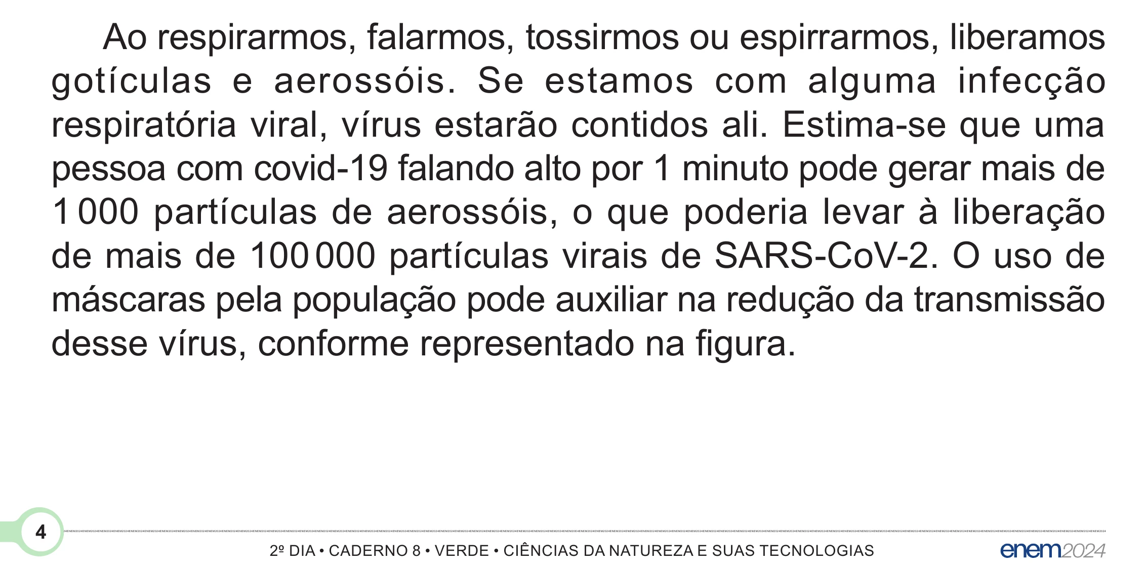Enunciado original completo da questão 93 do ENEM 2024 - 2º Dia – Caderno 8 – Verde (Superampliada) – Reaplicação/PPL, página 4.