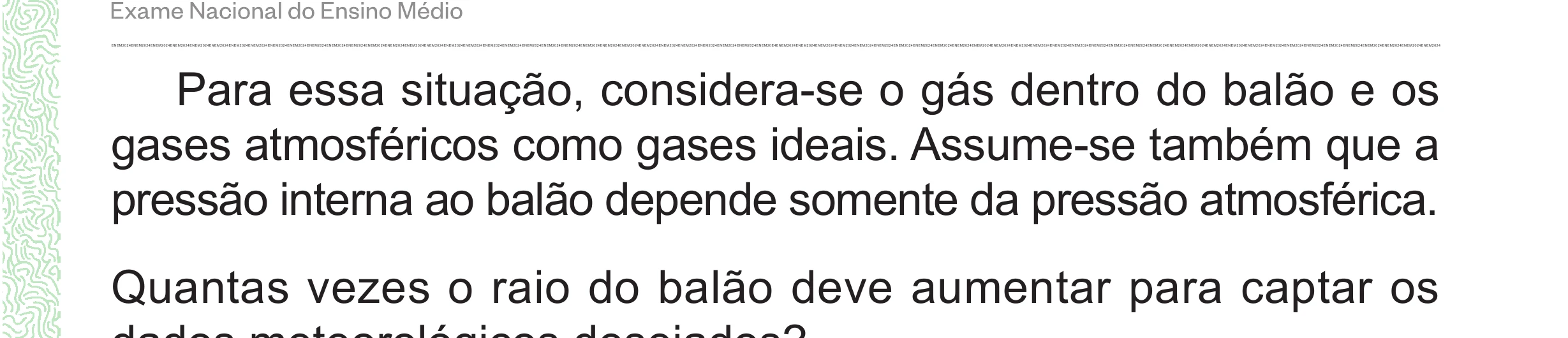Enunciado original completo da questão 121 do ENEM 2024 - 2º Dia – Caderno 8 – Verde (Superampliada) – Reaplicação/PPL, página 33.