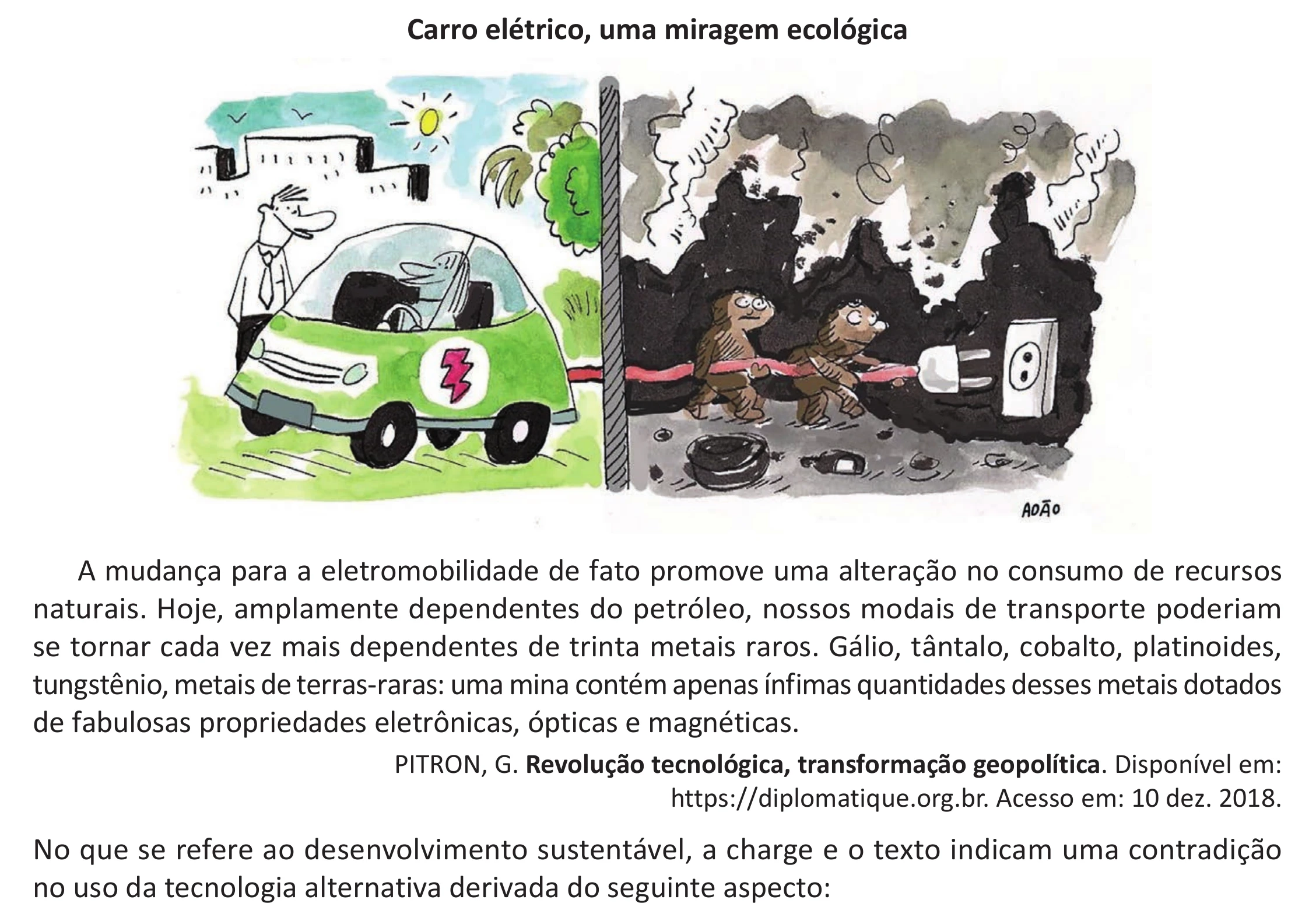 Enunciado original completo da questão 69 do ENEM 2025 - 1º Dia – Caderno 10 – Roxo (Libras) – Aplicação Regular - (Ampliada), página 52.