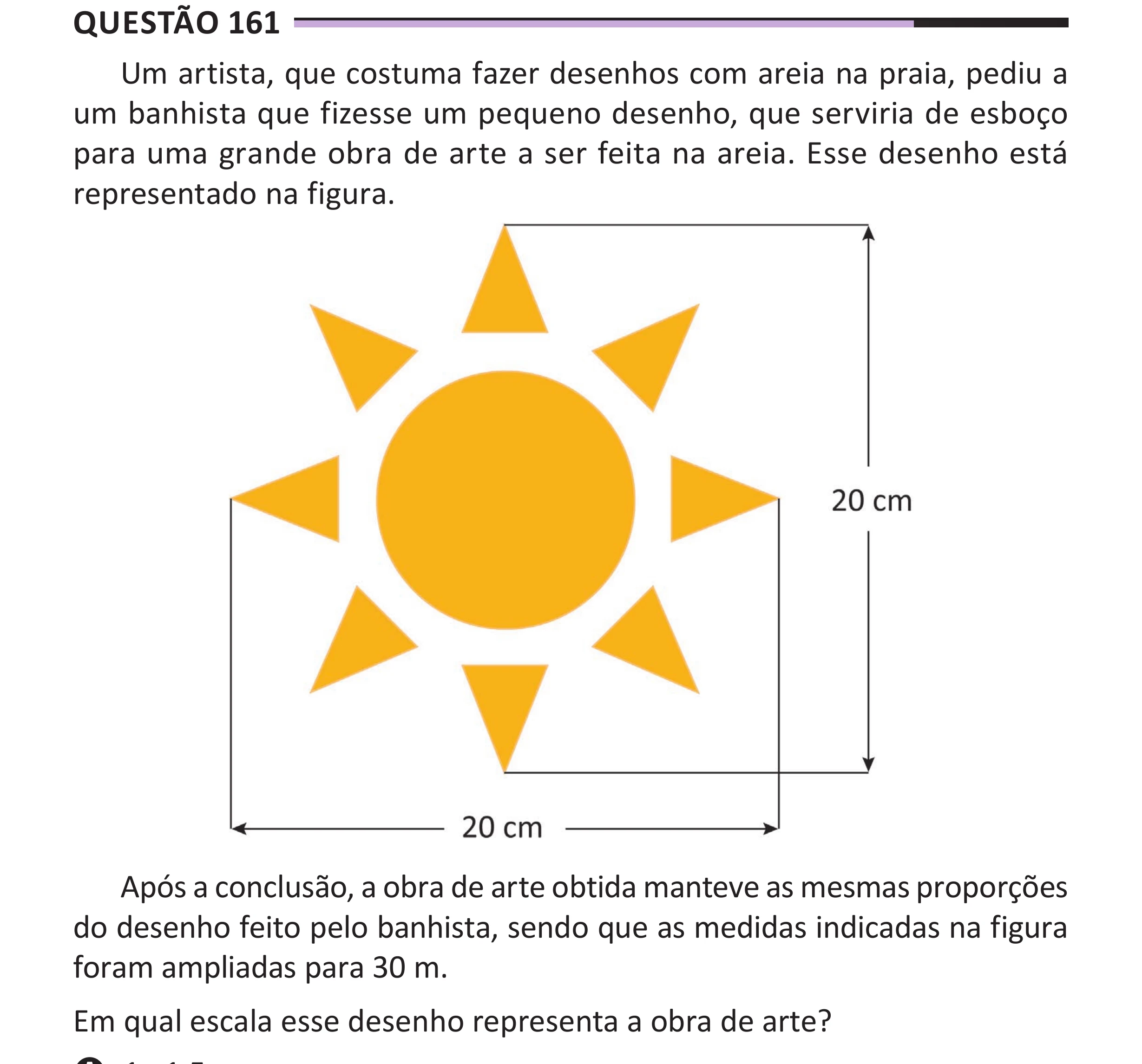 Enunciado original completo da questão 161 do ENEM 2025 - 2º Dia – Caderno 12 – Roxo (Libras) – Aplicação Regular - (Superampliada), página 75.