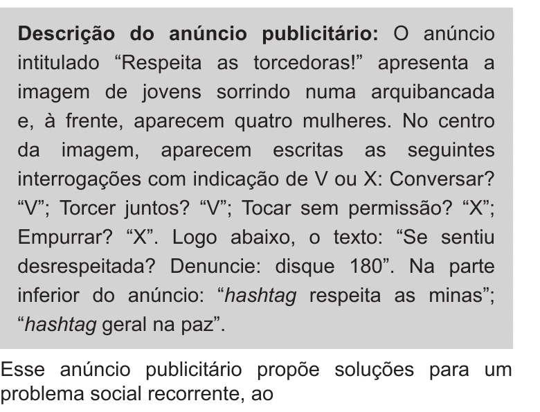 Enunciado original completo da questão 15 do ENEM 2020 - 1º Dia - Caderno 9 – Laranja (braile e ledor) – Aplicação Regular, página 8.
