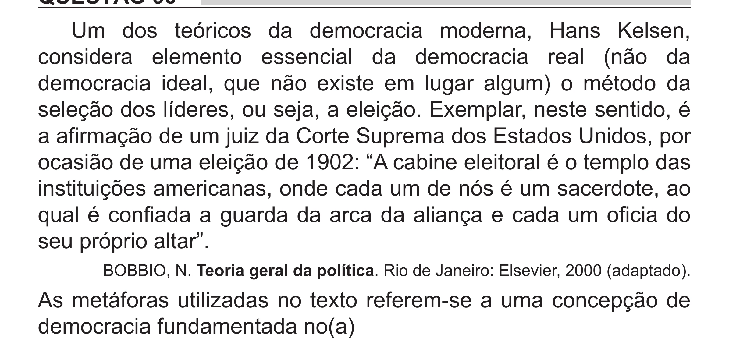 Enunciado original completo da questão 90 do ENEM 2018 - 1º Dia - Caderno 1 - Azul (Superampliada) – Aplicação regular, página 79.