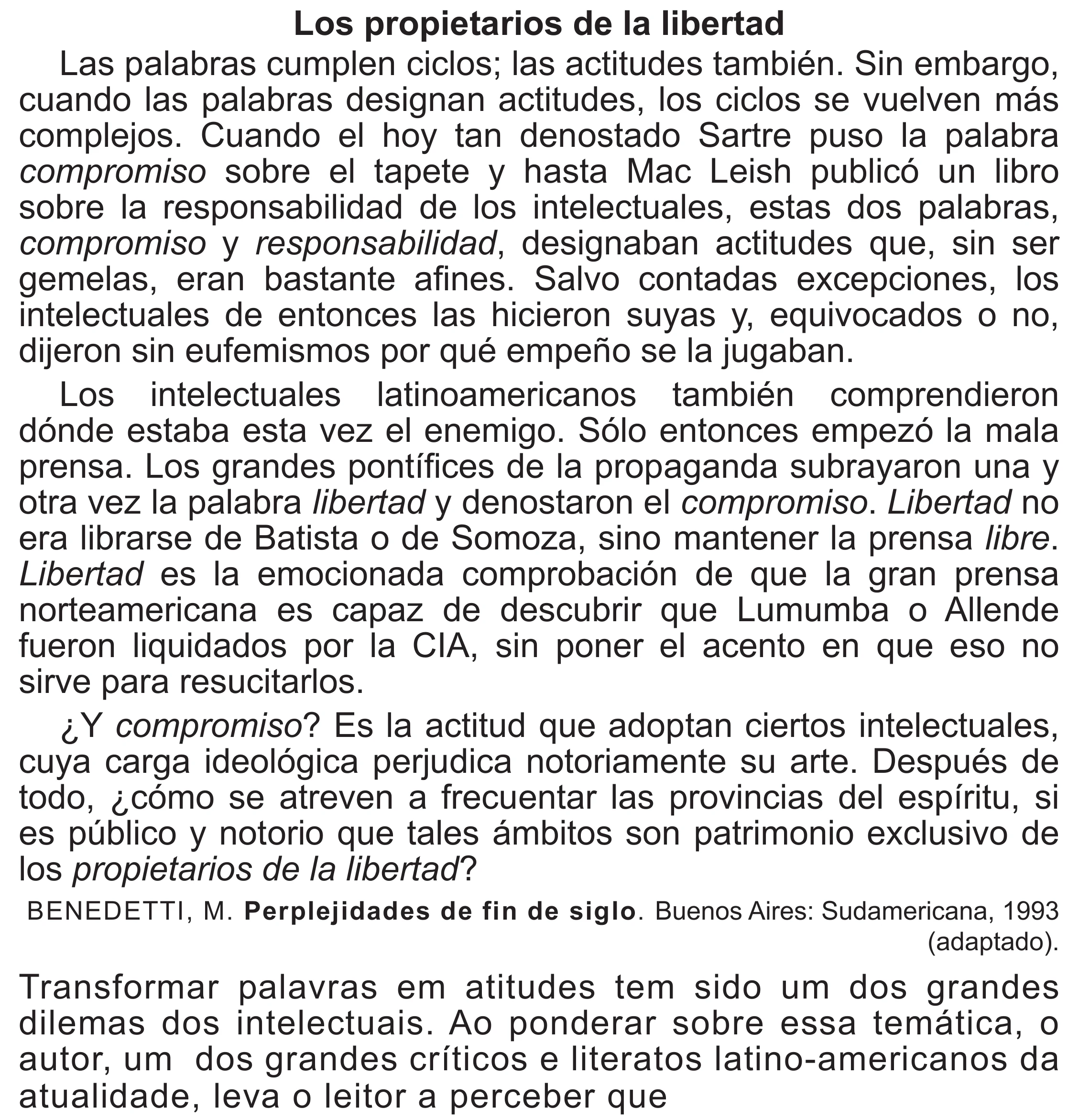 Enunciado original completo da questão 4 (espanhol) do ENEM 2020 - 1º Dia - Caderno 4 – Rosa (Superampliada) – Aplicação Regular, página 11.