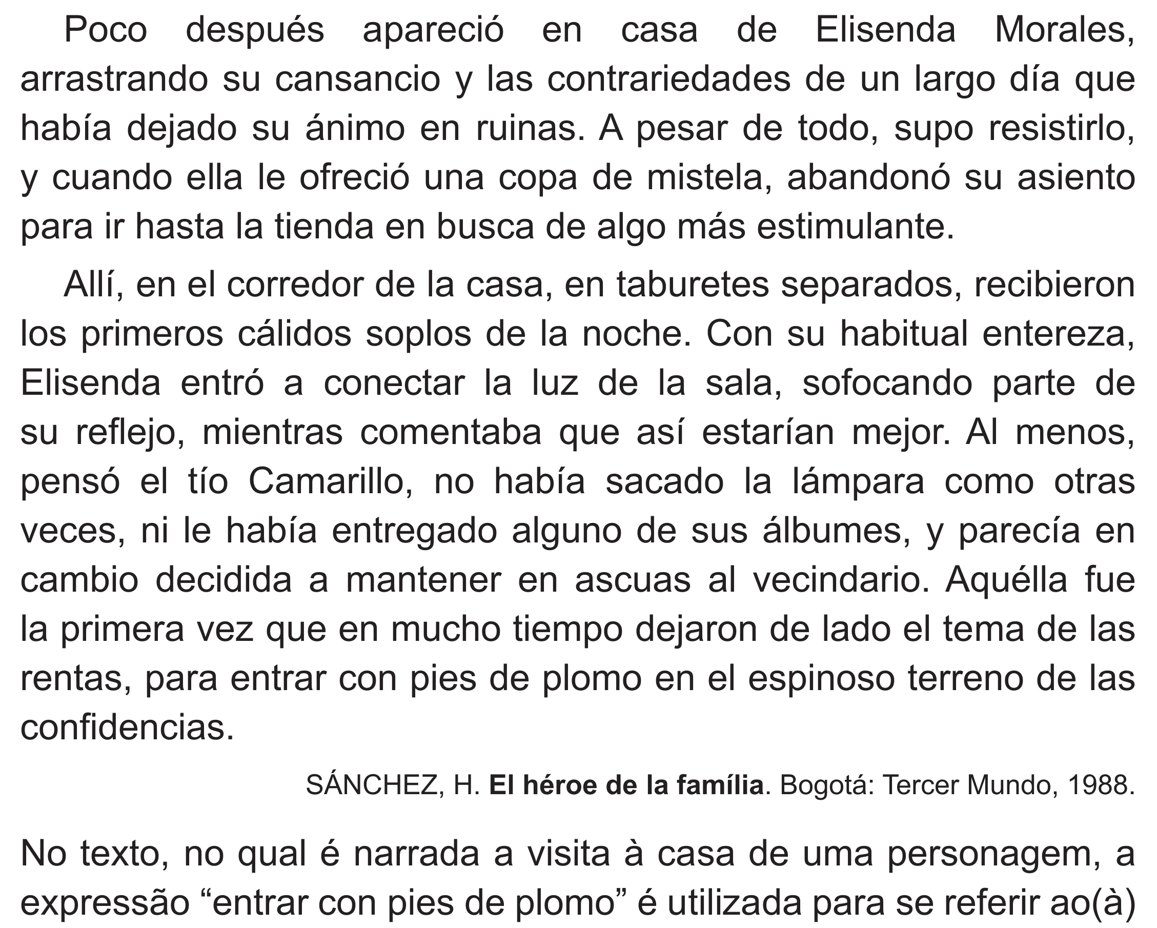 Enunciado original completo da questão 1 (espanhol) do ENEM 2020 - 1º Dia - Caderno 4 – Rosa (Superampliada) – Aplicação Regular, página 8.