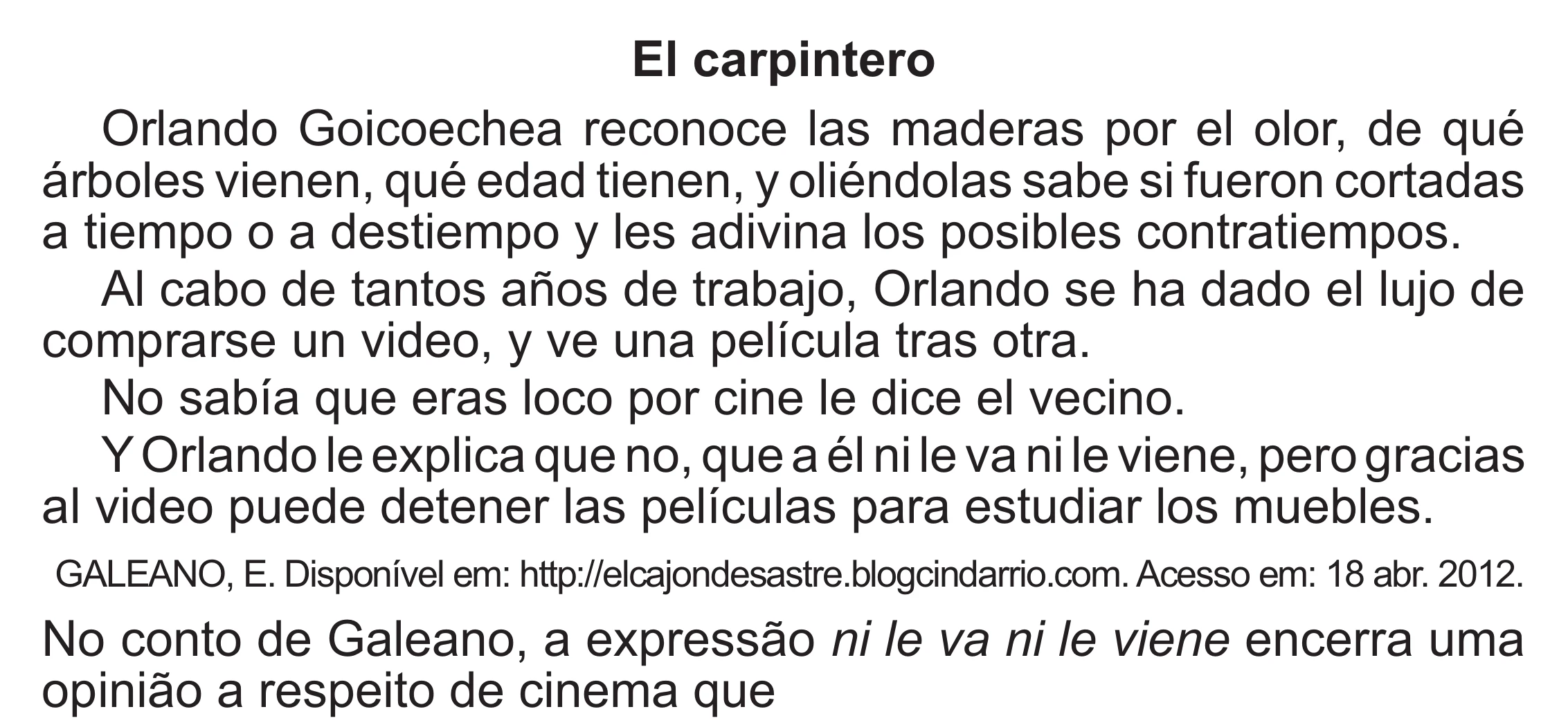 Enunciado original completo da questão 1 (espanhol) do ENEM 2017 - 1º Dia - Caderno 1 - Azul (Superampliada) – Aplicação regular, página 7.