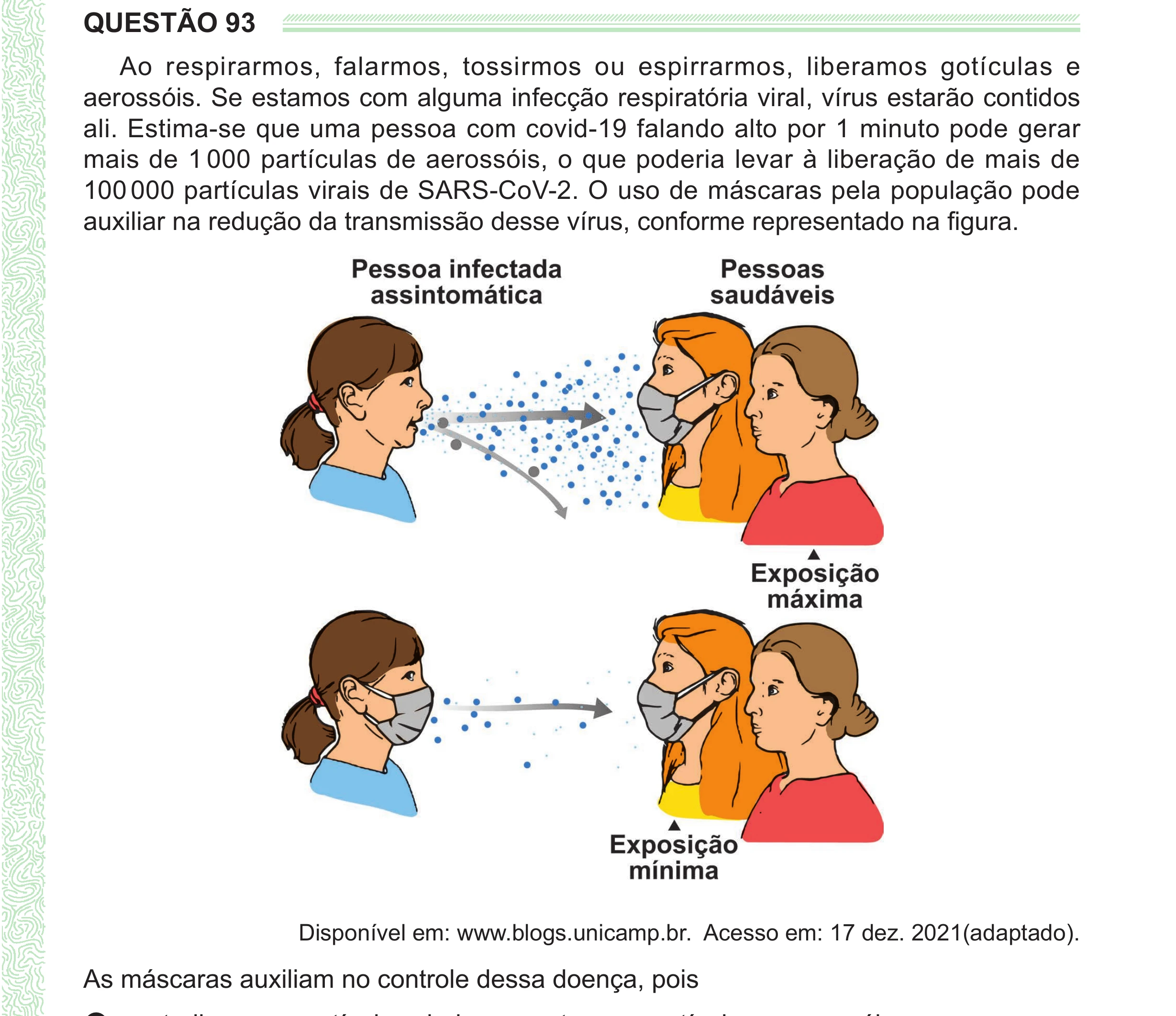Enunciado original completo da questão 93 do ENEM 2024 - 2º Dia – Caderno 8 – Verde (Ampliada) – Reaplicação/PPL, página 3.