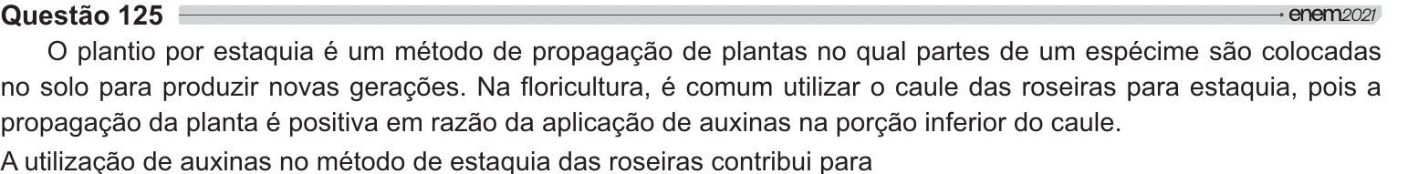 Enunciado original completo da questão 125 do ENEM 2021 - 2º Dia – Caderno 6 – Cinza – Aplicação Regular, página 13.