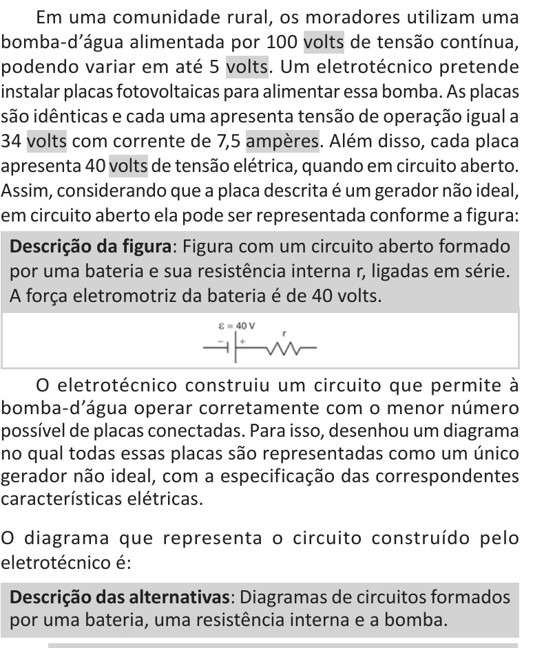 Enunciado original completo da questão 125 do ENEM 2025 - 2º Dia – Caderno 11 – Laranja (Braile e ledor) – Aplicação Regular - (Ledor), página 13.