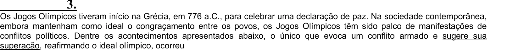Enunciado original completo da questão 3 do ENEM 2004 - Caderno Amarelo, página 3.