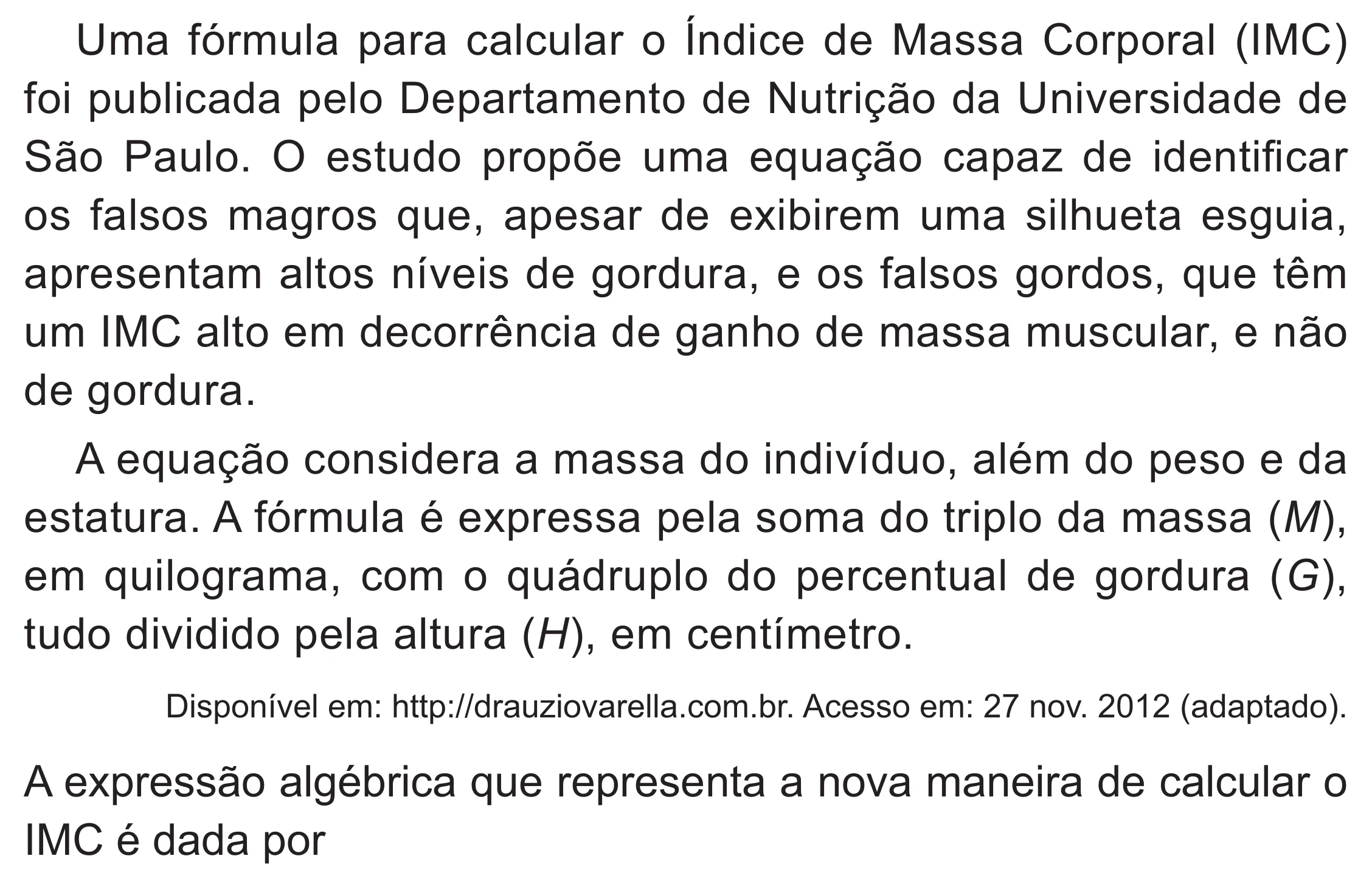 Enunciado original completo da questão 158 do ENEM 2021 - 2º Dia – Caderno 5 – Amarelo (Superampliada) – Reaplicação/PPL/Segunda Oportunidade, página 60.