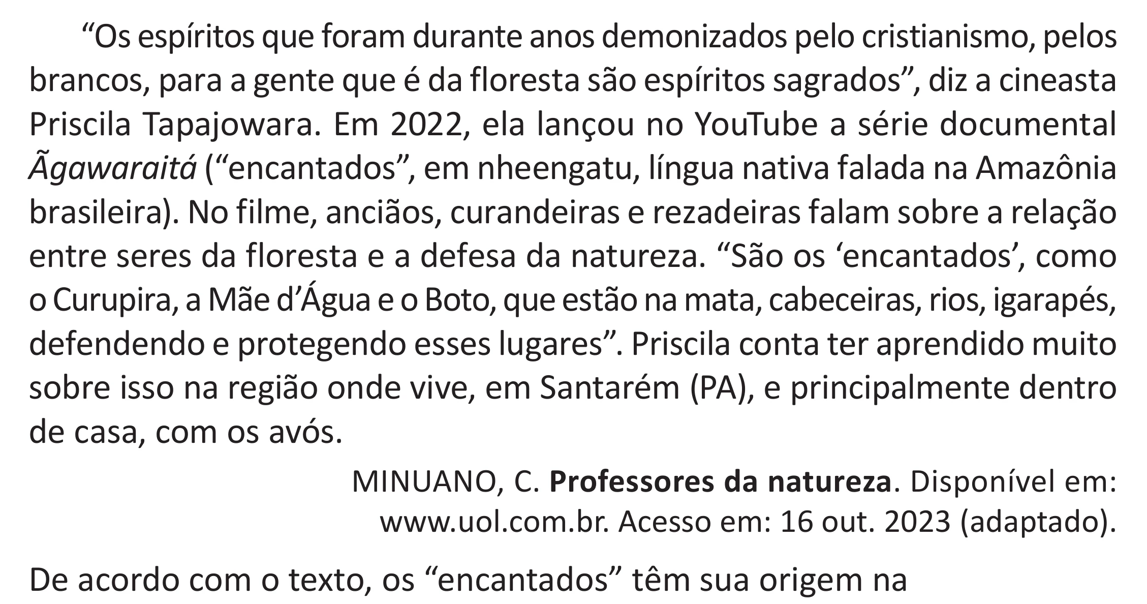 Enunciado original completo da questão 90 do ENEM 2025 - 1º Dia – Caderno 9 – Laranja (Braile e ledor) – Reaplicação - (Superampliada), página 95.
