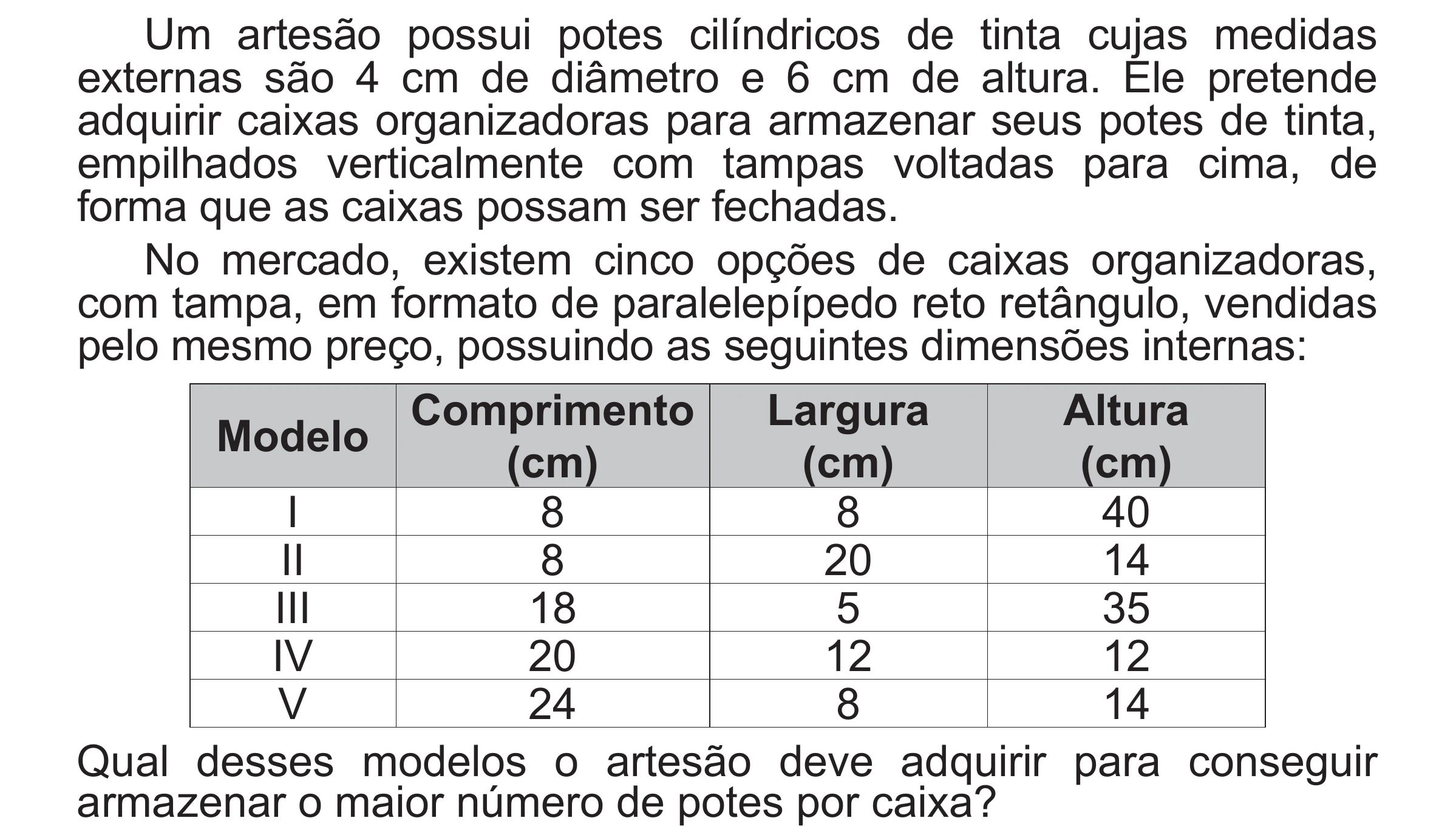Enunciado original completo da questão 158 do ENEM 2018 - 2º Dia - Caderno 5 – Amarelo (Superampliada) – Aplicação regular, página 60.