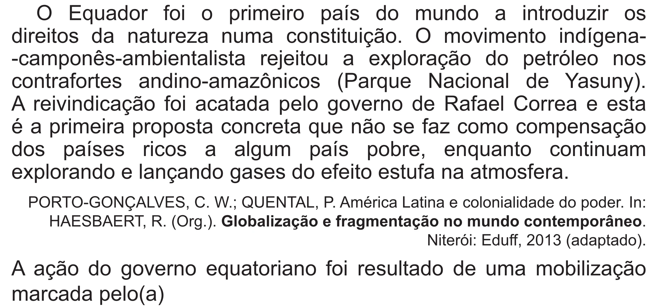 Enunciado original completo da questão 60 do ENEM 2021 - 1º Dia – Caderno 2 – Amarelo (Superampliada) – Reaplicação/PPL/Segunda Oportunidade, página 61.