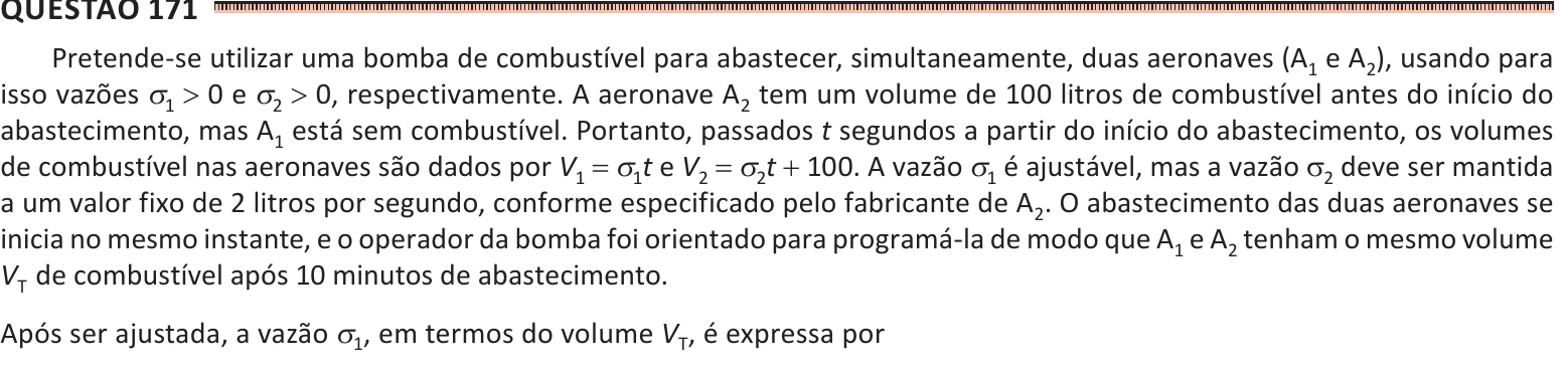 Enunciado original completo da questão 171 do ENEM 2025 - 2º Dia – Caderno 11 – Laranja (Braile e ledor) – Reaplicação - (Atendimento Especializado), página 28.