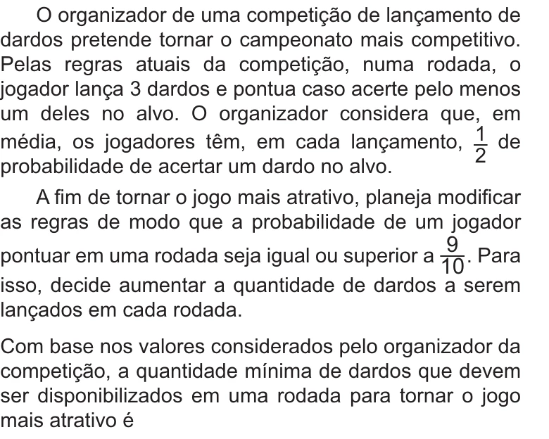 Enunciado original completo da questão 161 do ENEM 2021 - 2º Dia – Caderno 6 – Cinza – Aplicação Regular, página 25.