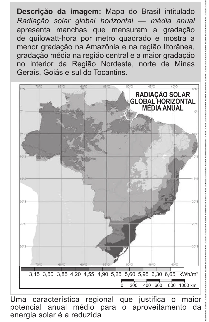 Enunciado original completo da questão 59 do ENEM 2022 - 1º Dia – Caderno 9 – Laranja (Braile e ledor) – Aplicação Regular, página 24.