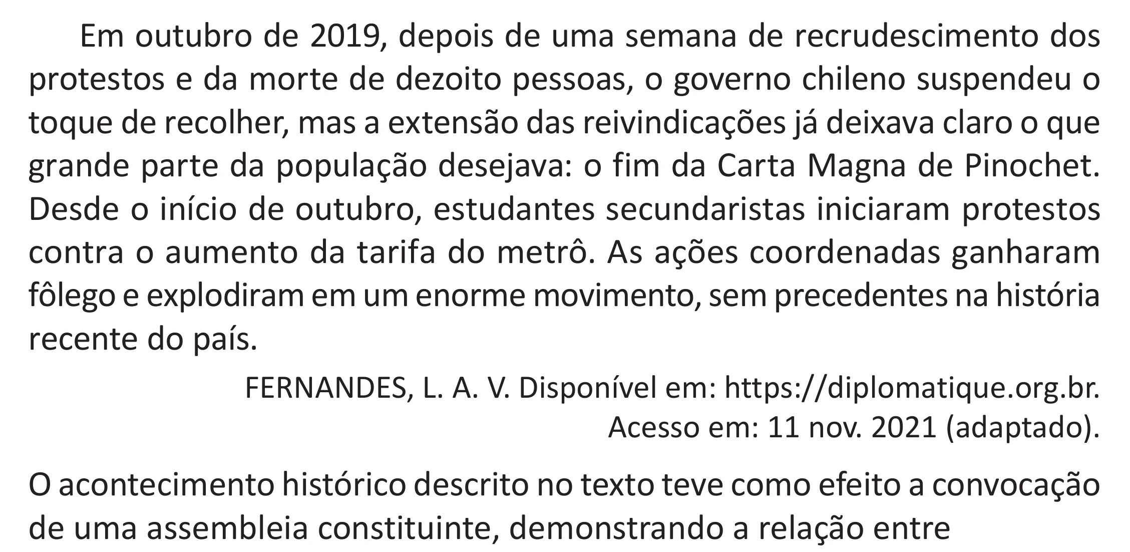 Enunciado original completo da questão 52 do ENEM 2025 - 1º Dia – Caderno 9 – Laranja (Braile e ledor) – Reaplicação - (Superampliada), página 62.