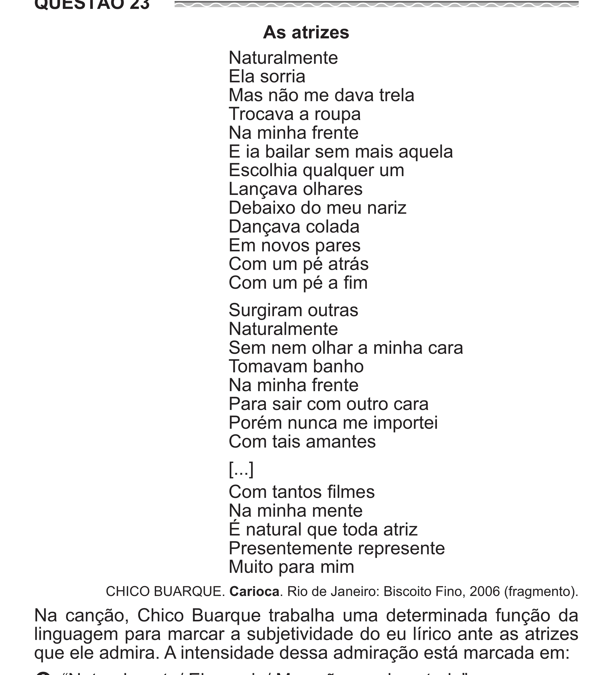 Enunciado original completo da questão 23 do ENEM 2017 - 1º Dia - Caderno 1 - Azul (Superampliada) – Aplicação regular, página 28.