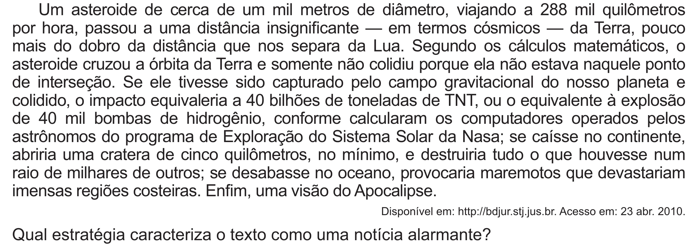 Enunciado original completo da questão 44 do ENEM 2021 - 1º Dia – Caderno 2 – Amarelo (Ampliada) – Aplicação Regular, página 39.