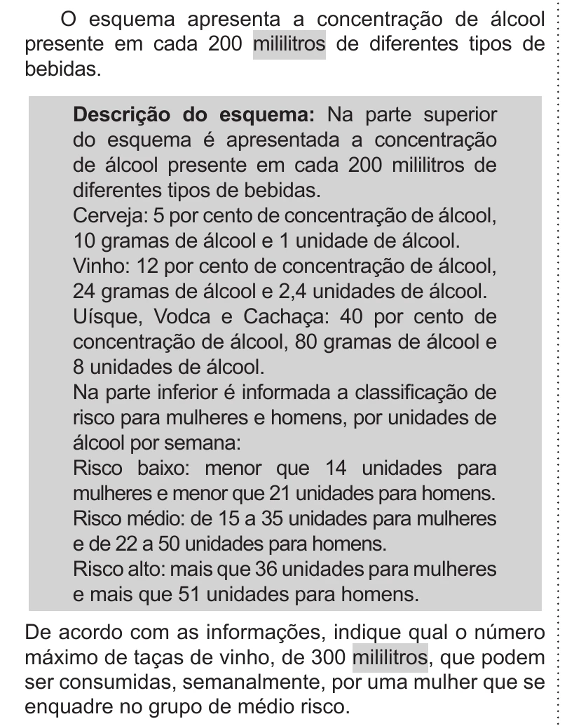 Enunciado original completo da questão 165 do ENEM 2019 - 2º Dia – Caderno 11 – Laranja – Reaplicação/PPL, página 26.