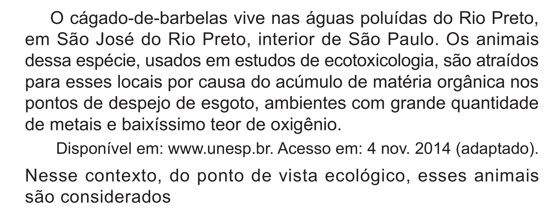 Enunciado original completo da questão 104 do ENEM 2024 - 2º Dia – Caderno 8 – Verde (Superampliada) – Reaplicação/PPL, página 14.