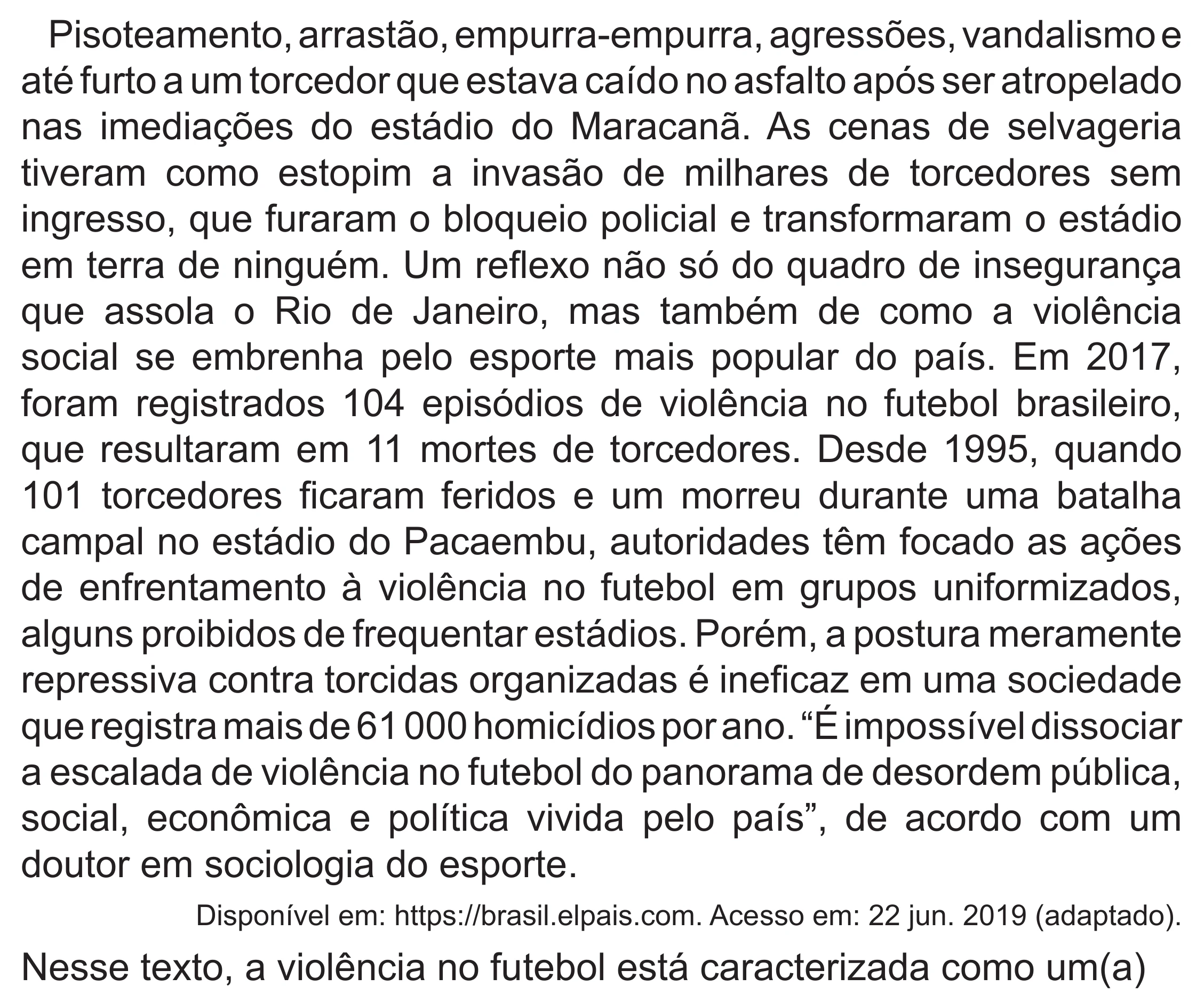 Enunciado original completo da questão 7 do ENEM 2022 - 1º Dia – Caderno 10 – Verde (Libras – Superampliada) – Aplicação Regular, página 12.