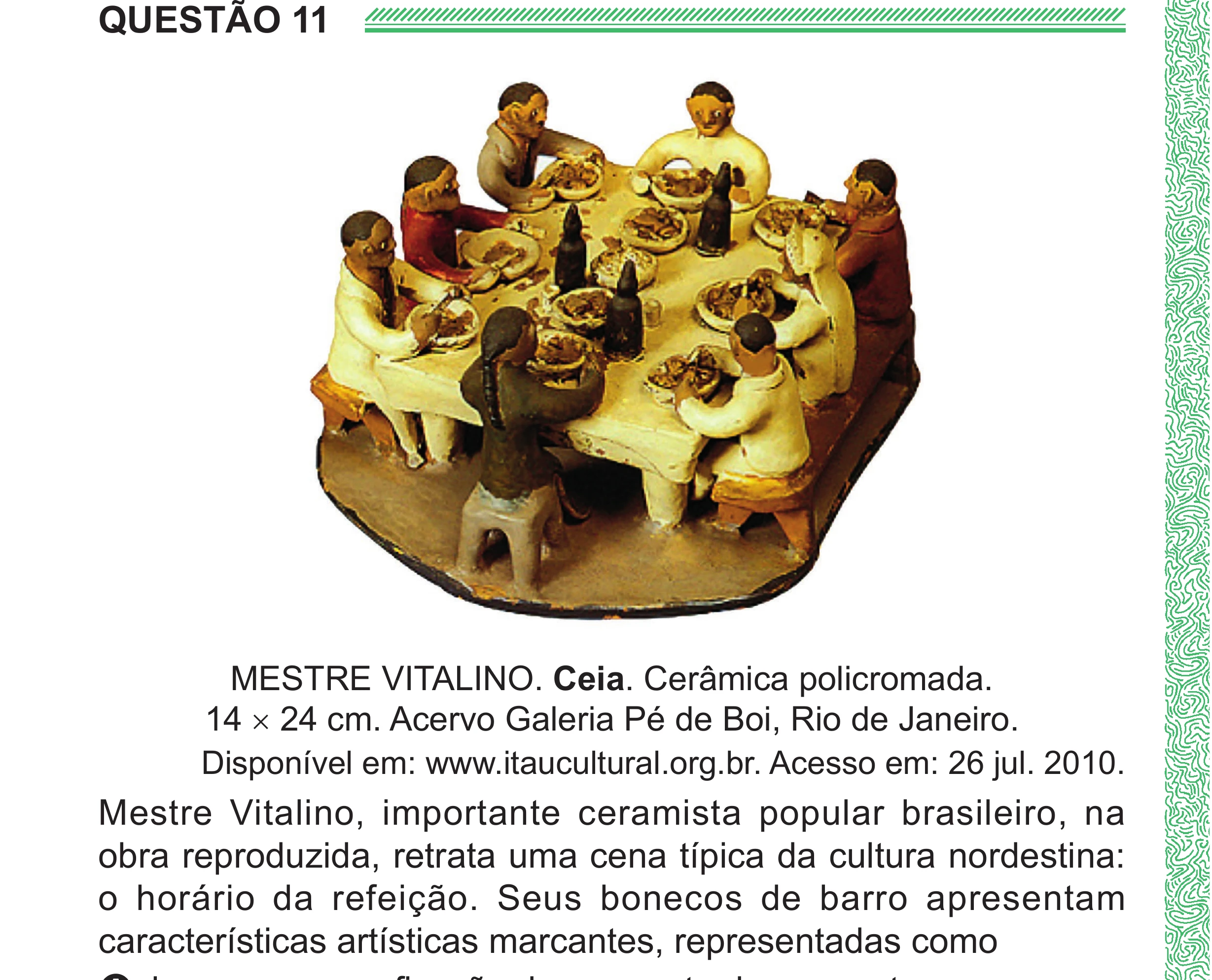 Enunciado original completo da questão 11 do ENEM 2024 - 1º Dia – Caderno 4 – Verde (Superampliada) – Reaplicação/PPL, página 18.