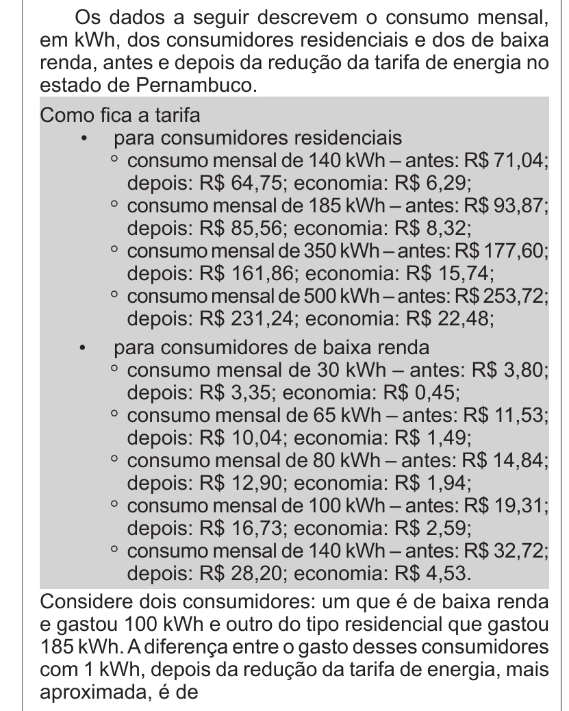 Enunciado original completo da questão 156 do ENEM 2011 - 2º Dia - Caderno 6 - Cinza – Ledor, página 26.
