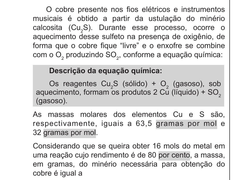 Enunciado original completo da questão 87 do ENEM 2015 - 1º Dia - Caderno 11 - Branco – Reaplicação/PPL - Ledor, página 30.
