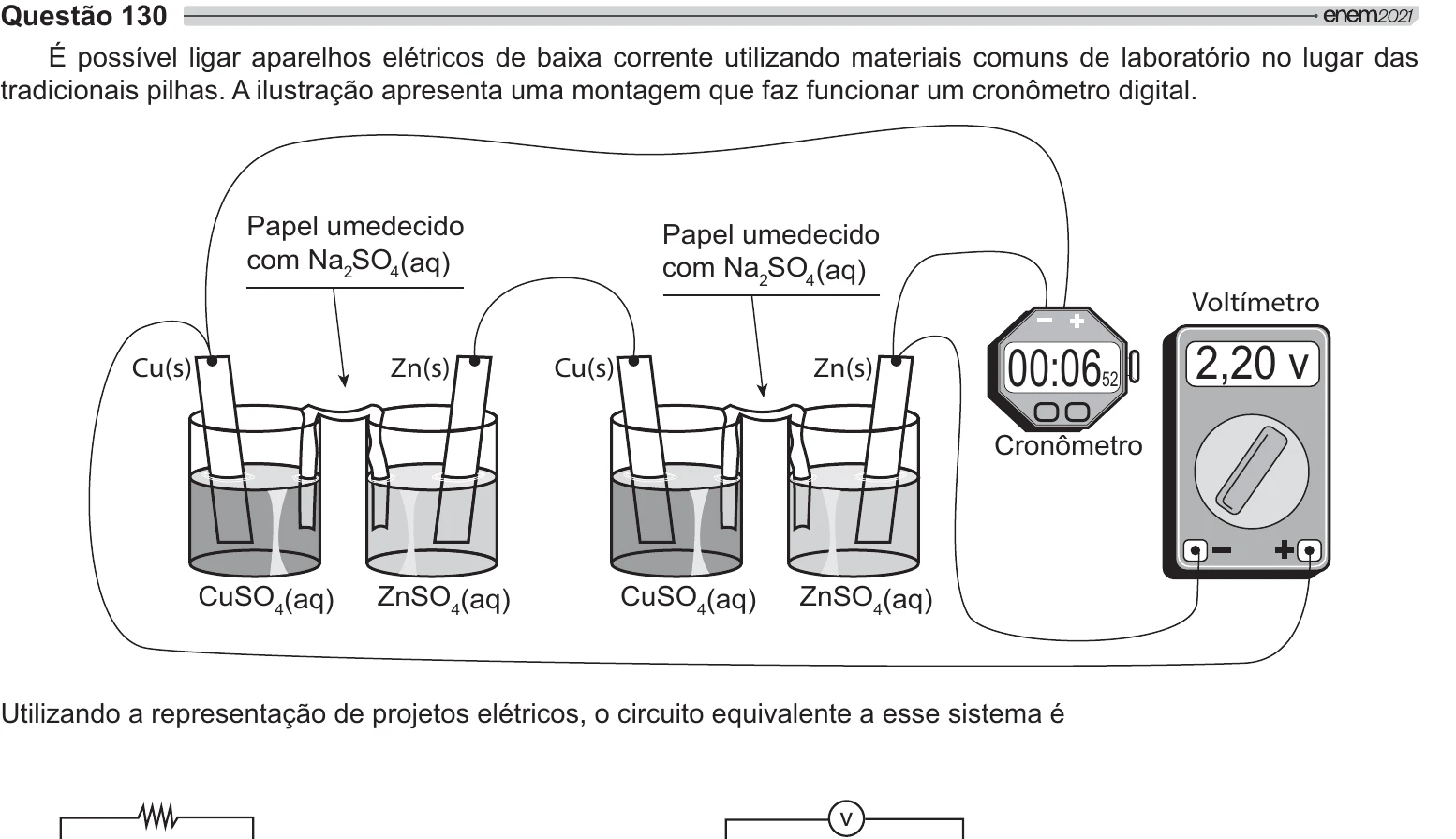 Enunciado original completo da questão 130 do ENEM 2021 - 2º Dia – Caderno 6 – Cinza – Aplicação Regular, página 15.