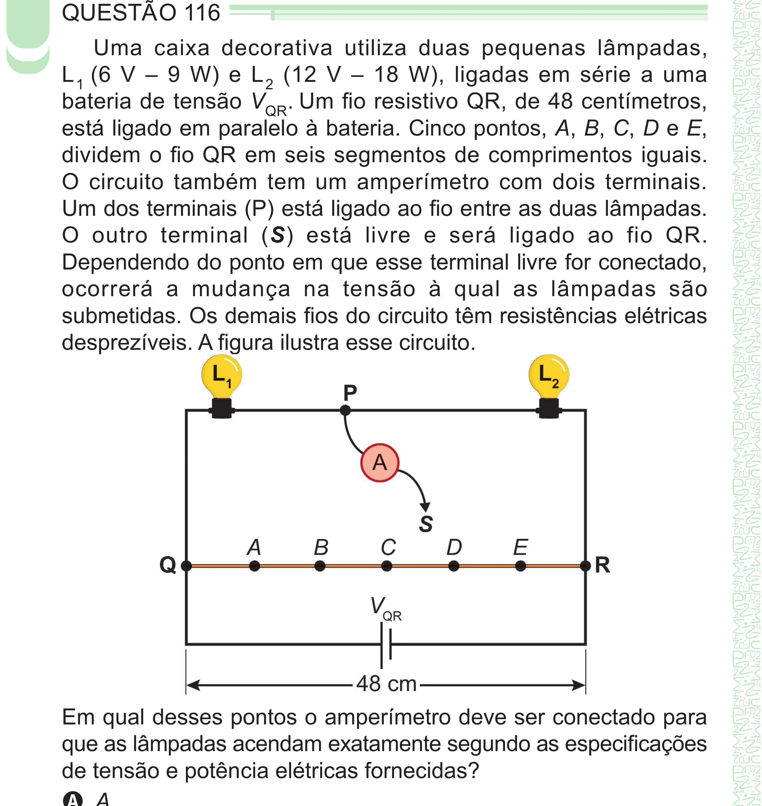 Enunciado original completo da questão 116 do ENEM 2024 - 2º Dia – Caderno 8 – Verde – Aplicação Regular - (Superampliada), página 30.