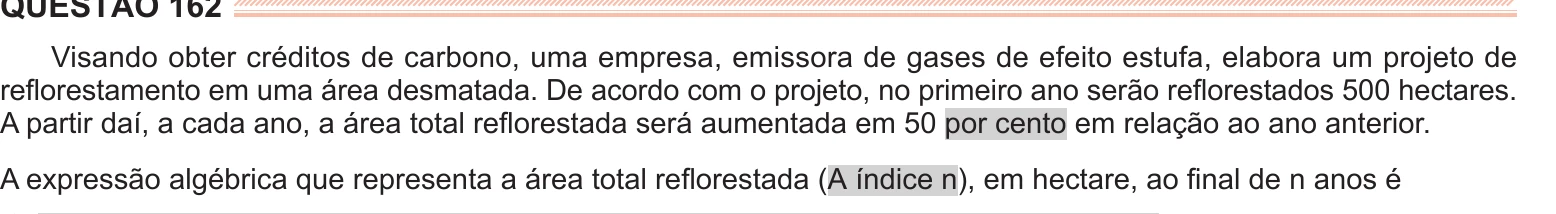 Enunciado original completo da questão 162 do ENEM 2024 - 2º Dia – Caderno 11 – Laranja (braile e ledor) – Reaplicação/PPL, página 26.