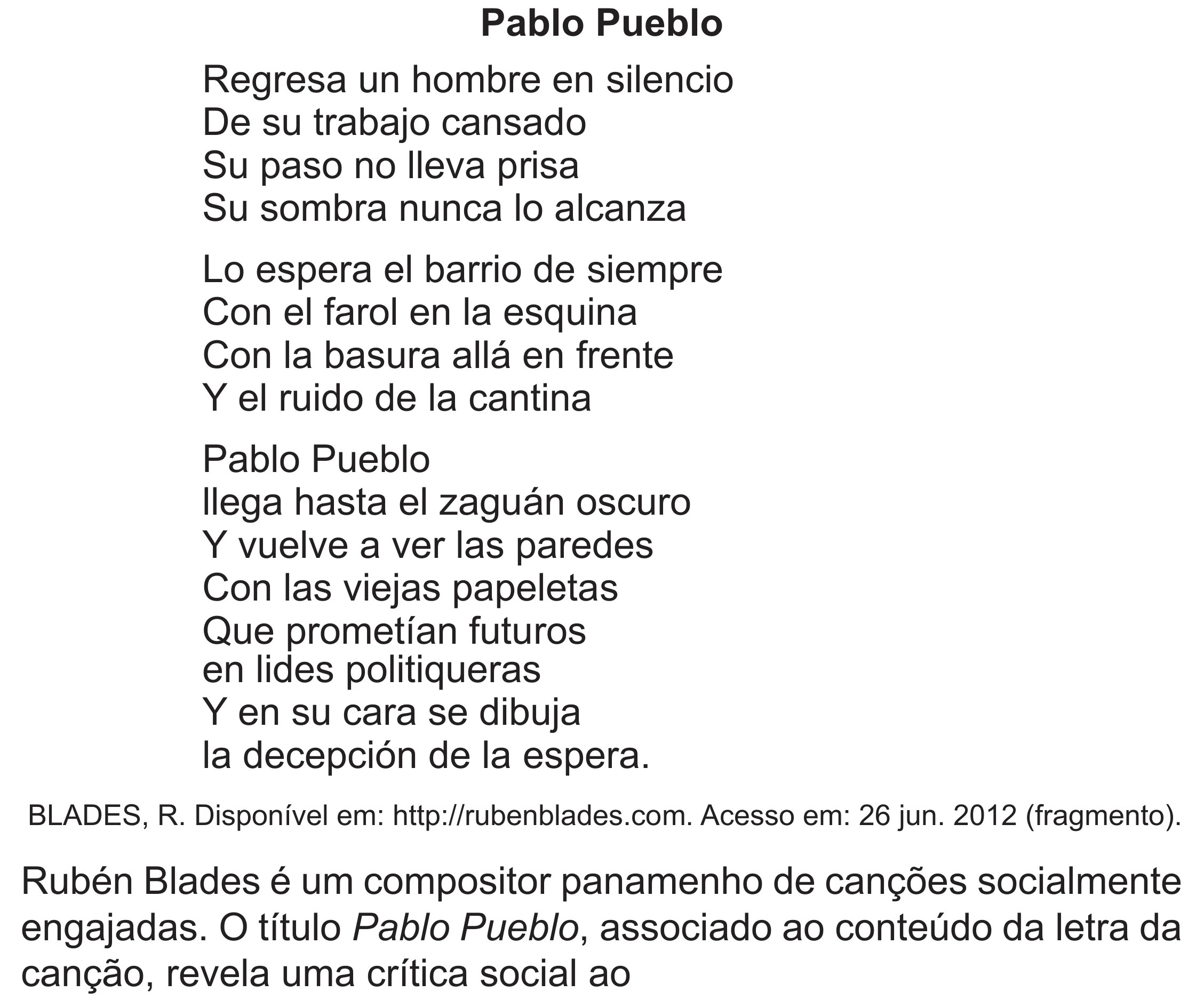 Enunciado original completo da questão 5 (espanhol) do ENEM 2020 - 1º Dia - Caderno 4 – Rosa (Superampliada) – Aplicação Regular, página 12.