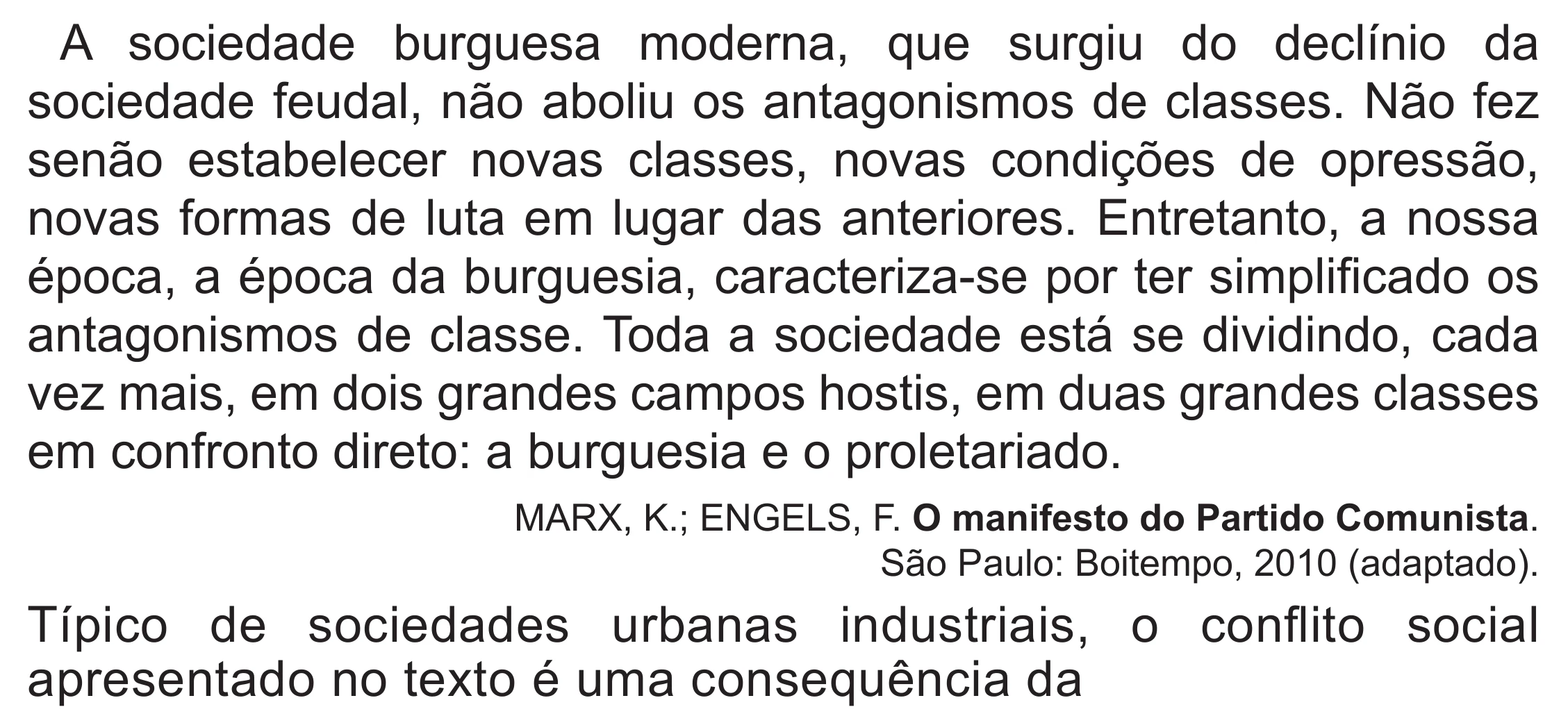 Enunciado original completo da questão 58 do ENEM 2022 - 1º Dia – Caderno 3 – Branco (Superampliada) – Reaplicação/PPL, página 61.
