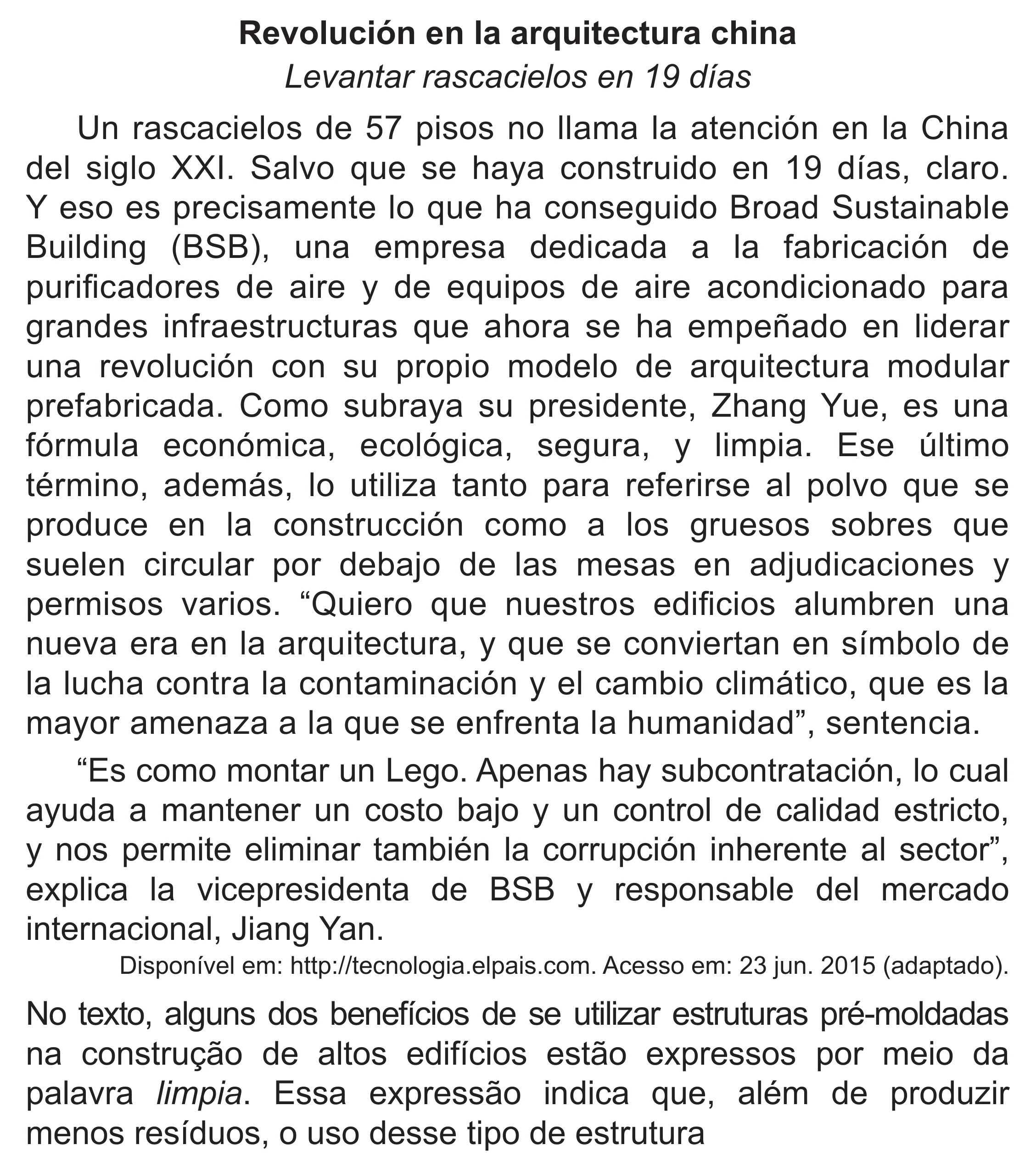 Enunciado original completo da questão 2 (espanhol) do ENEM 2018 - 1º Dia - Caderno 1 - Azul (Superampliada) – Aplicação regular, página 8.