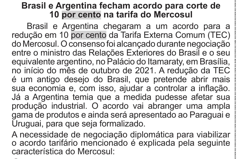 Enunciado original completo da questão 72 do ENEM 2022 - 1º Dia – Caderno 9 – Laranja (Braile e ledor) – Aplicação Regular, página 27.