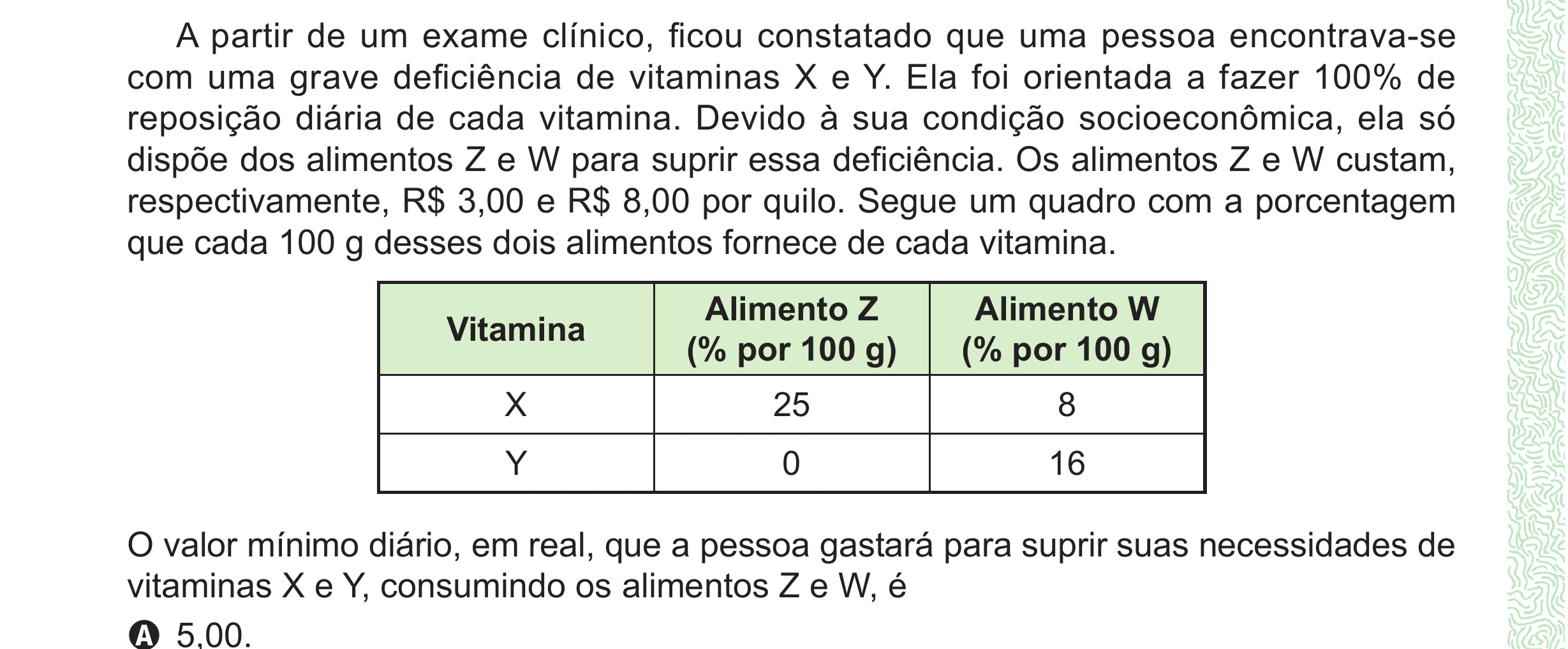 Enunciado original completo da questão 164 do ENEM 2024 - 2º Dia – Caderno 8 – Verde (Ampliada) – Reaplicação/PPL, página 52.
