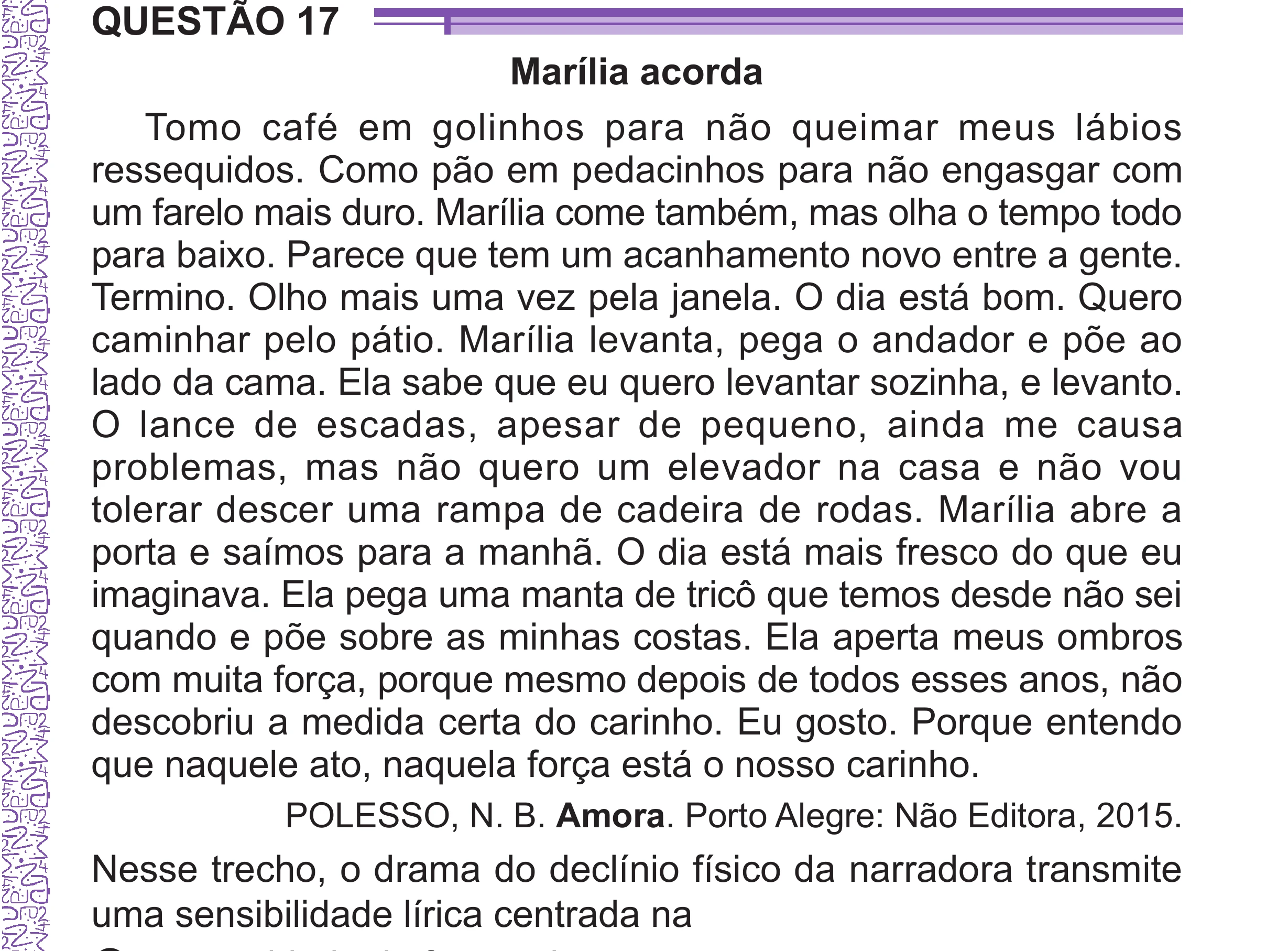 Enunciado original completo da questão 17 do ENEM 2024 - 1º Dia – Caderno 10 – Roxo (Libras) – Aplicação Regular - (Superampliada), página 25.