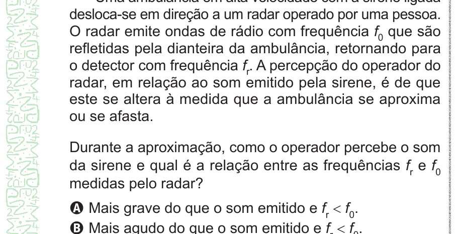 Enunciado original completo da questão 109 do ENEM 2024 - 2º Dia – Caderno 8 – Verde – Aplicação Regular, página 7.