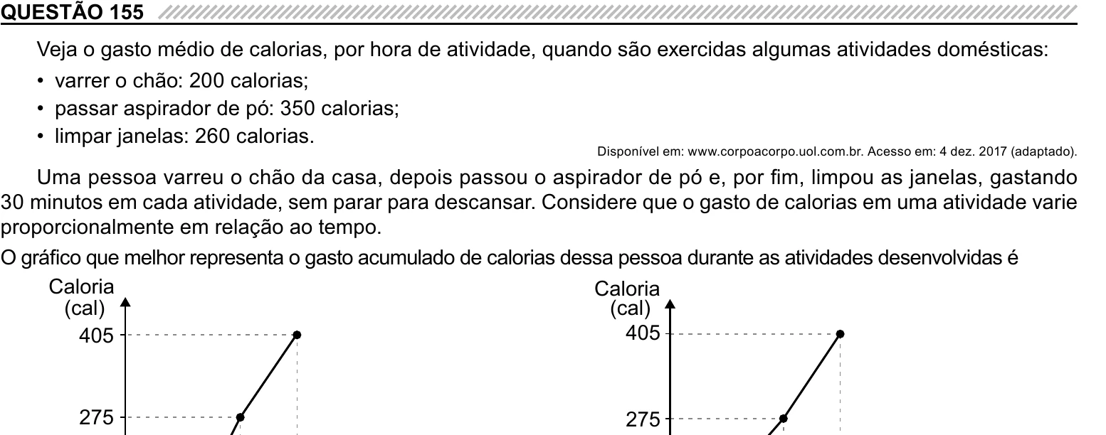 Enunciado original completo da questão 155 do ENEM 2023 - 2º Dia – Caderno 6 – Cinza – Reaplicação/PPL, página 24.