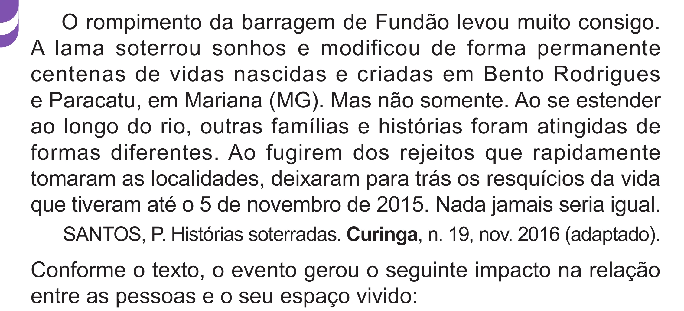 Enunciado original completo da questão 89 do ENEM 2024 - 1º Dia – Caderno 10 – Roxo (Libras) – Aplicação Regular - (Superampliada), página 94.