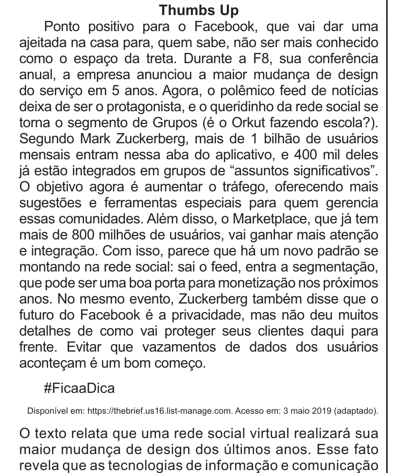 Enunciado original completo da questão 22 do ENEM 2021 - 1º Dia – Caderno 10 – Verde (Libras) – Aplicação Regular, página 11.