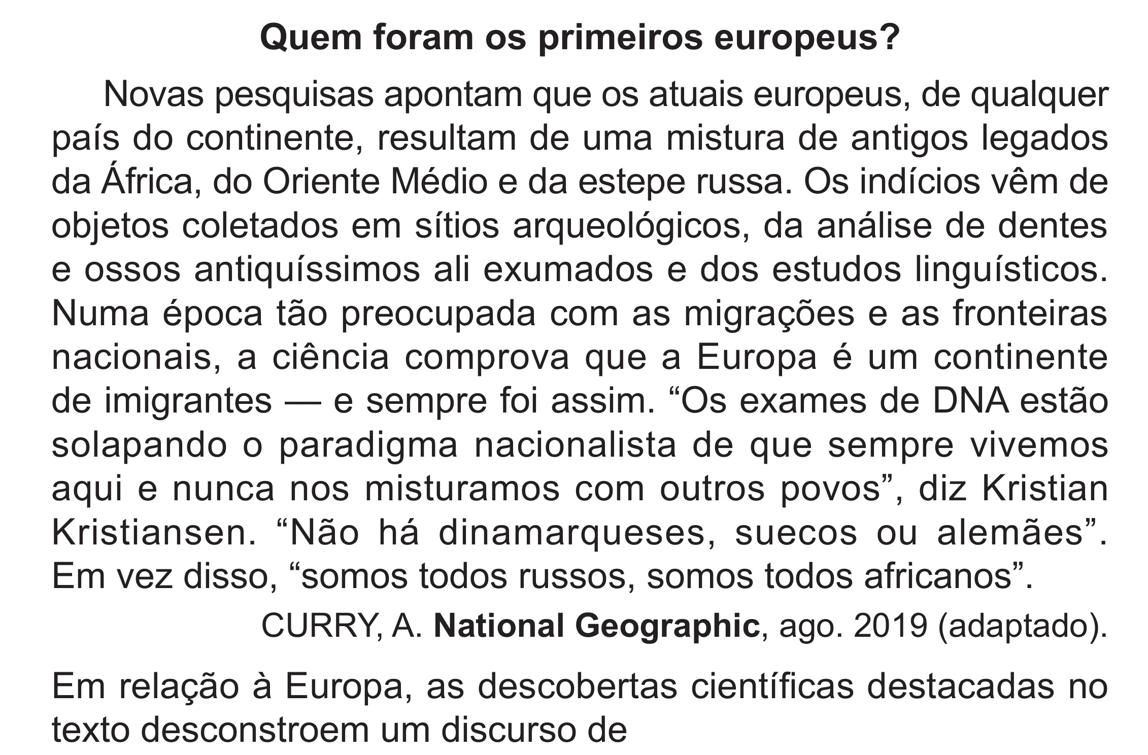 Enunciado original completo da questão 48 do ENEM 2024 - 1º Dia – Caderno 4 – Verde (Superampliada) – Reaplicação/PPL, página 62.