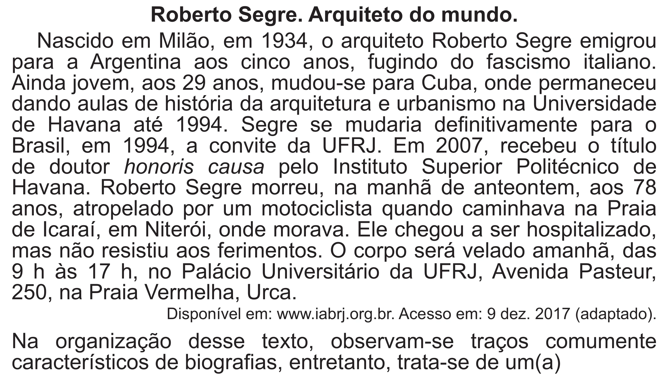 Enunciado original completo da questão 24 do ENEM 2020 - 1º Dia – Caderno 4 – Rosa (Superampliada) – Reaplicação/PPL, página 33.