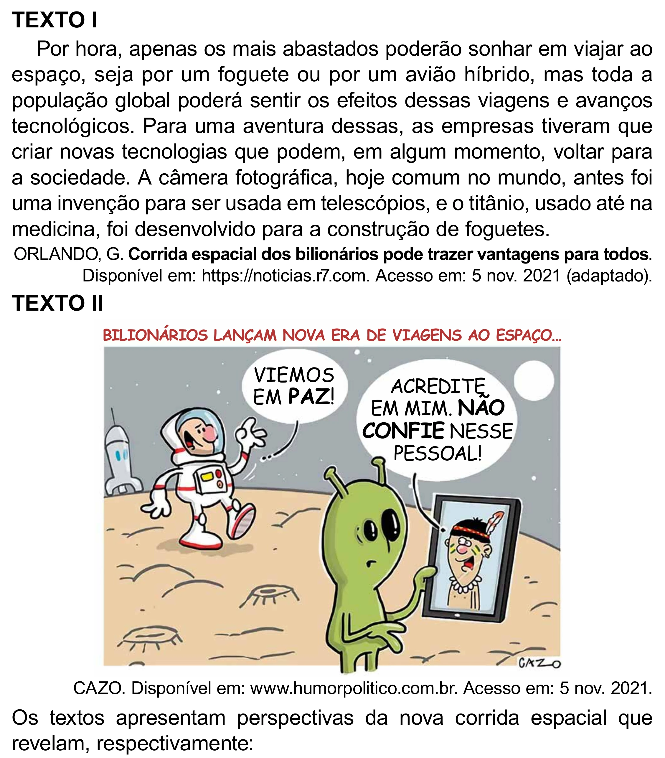 Enunciado original completo da questão 82 do ENEM 2023 - 1º Dia – Caderno 4 – Rosa – Aplicação Regular - (Superampliada), página 89.