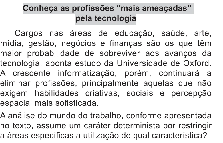 Enunciado original completo da questão 89 do ENEM 2021 - 1º Dia – Caderno 9 – Laranja (braile e ledor) – Reaplicação/PPL/Segunda Oportunidade, página 34.