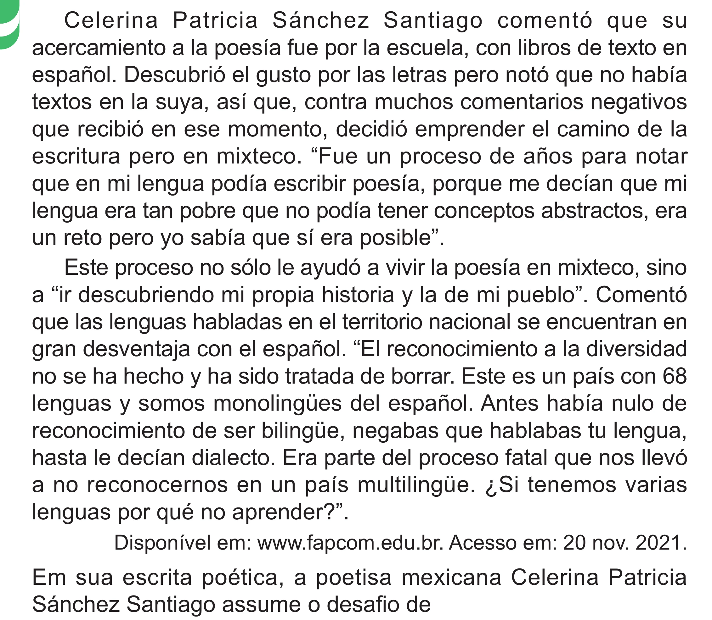 Enunciado original completo da questão 5 (espanhol) do ENEM 2024 - 1º Dia – Caderno 4 – Verde – Aplicação Regular - (Superampliada), página 12.
